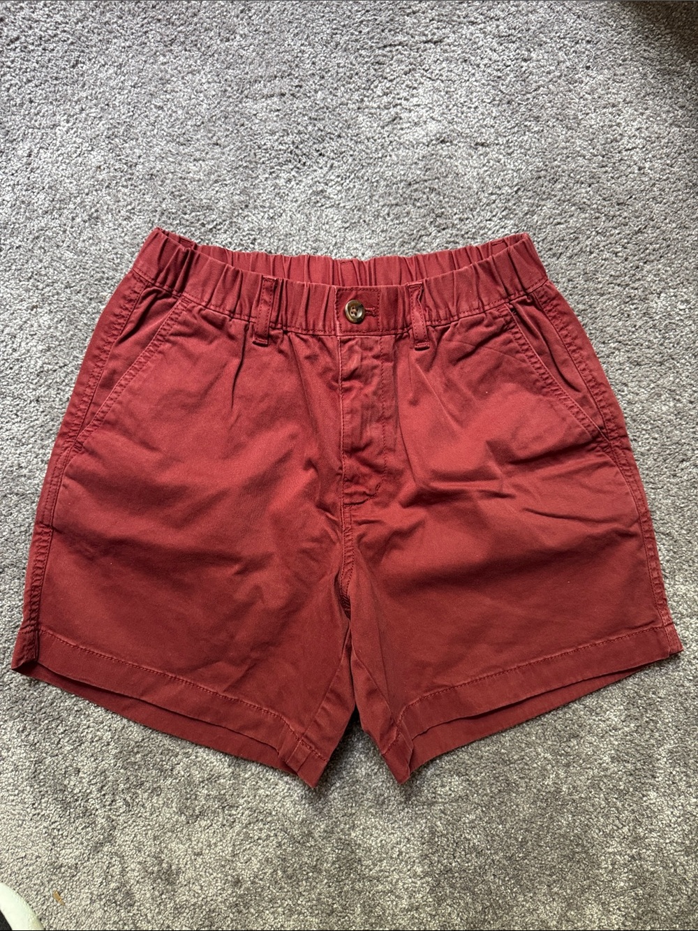 Men's BEARBOTTOM Elastic Waist Casual Shorts - Brick Red Sz M 5.5”